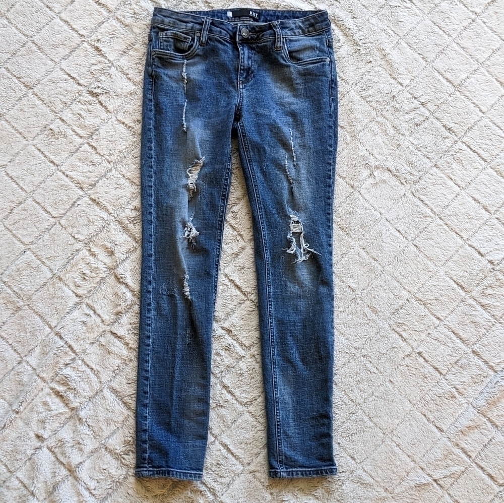 Kut From the Kloth Catherine Boyfriend Skinny Jeans Women’s 2 Distressed Mid